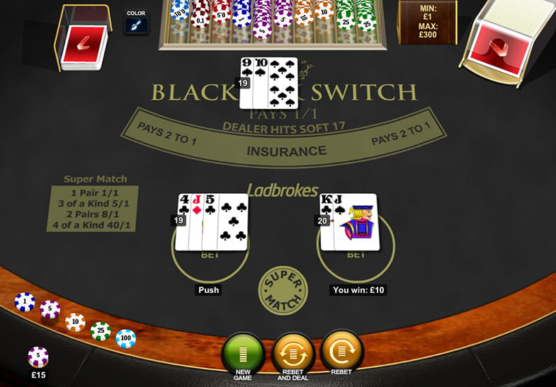 Blackjack Switch von Playtech als Demobild
