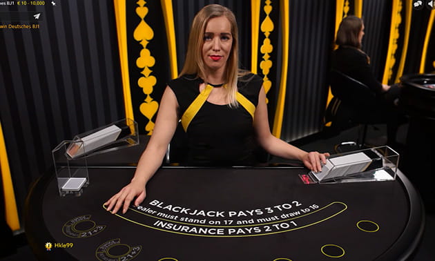 Das klassische Live-Dealer Blackjack beim Casino von bwin.